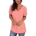 thumbnail image 2 of Women's Casual Solid T Shirts Twist Knot Tunics Tops Blouses, 2 of 3