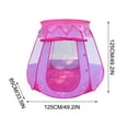 thumbnail image 2 of Pink Play Tent,Foldable Princess Tent,Large Foldable Castletent for Indoor Outdoor,Princess Playhouse Tent,Foldable Ball Pit with Carrying Bag,Cute Game House - Easy to Assemble, 2 of 9