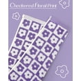 thumbnail image 4 of 4Pcs Checkered Floral Bathroom Towels ,Super Absorbent , Non-Fluff Coral Fleece Thickened Bath Wrapped Towel.,for Everyday Use, 29” x 13”, 4 of 8