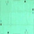 thumbnail image 1 of Ahgly Company Machine Washable Indoor Square Solid Turquoise Blue Modern Area Rugs, 7' Square, 1 of 4