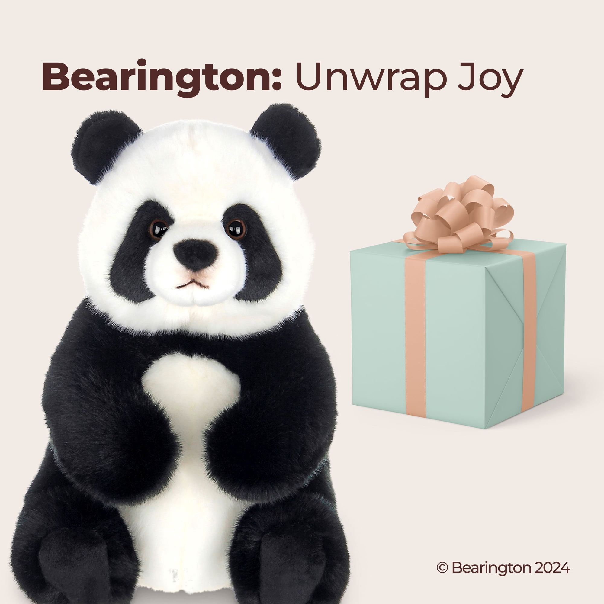 Bearington Tux Panda Stuffed Animal - 11" Soft Plush Panda Bear Toy with Floppy Body and Weighted Bean Bags - Cuddly Bear Plush and Adorable Stuffed Animal Pandas for Kids and Babies