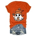 thumbnail image 4 of Kogui Halloween Shirts for Women Funny Halloween T Shirts for Women Graphic Tees Vintage Cute Ghost Spider Boo to You Letter Print Tee Holiday Tops (Orange,M), 4 of 5