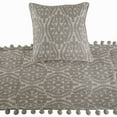 thumbnail image 2 of The HomeCentric Grey Bed Runner without Pillow Cover, Full Size 68"x18" Decorative Bed Runner, Grey Cotton Bed Scarf in Aztec Pattern with Tassels - Grey Aztec, 2 of 3
