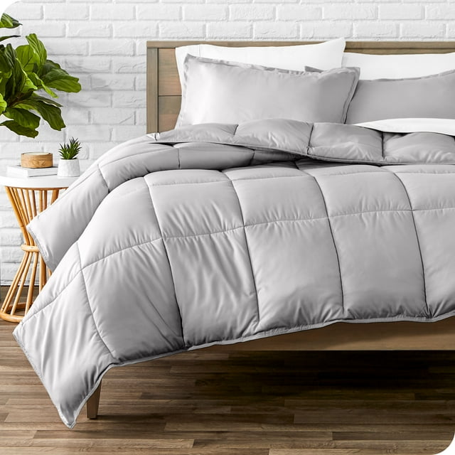 Bare Home Goose Down Alternative Comforter Set - 3 Piece Set - King/Cal King, Light Gray