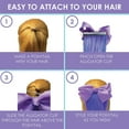 thumbnail image 4 of My Hair Popz Purple Hair Extensions for Kids with Bow, Unicorn Hair, 4 of 6