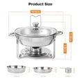 thumbnail image 3 of Ensemble de Plats Anti-Frottement pour Buffet, Lot de 2, 5 Qt, Plats Ronds en Acier Inoxydable pour Buffet avec Porte-Couvercle et Couvercle en Verre, Serveurs et Réchauds de Buffet pour Fêtes, Mariage, Camping, Souper, Argent, 3 of 9