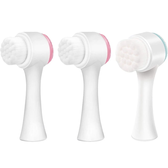 Limpiador facial manual dos en uno, exfoliante, cepillo facial de cerdas suaves