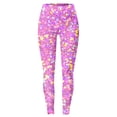 thumbnail image 4 of IWRICH Women's Rave Sequin Printed Leggings Basic Workout Yoga Pants Buttery Smooth Tights 11-Pink S, 4 of 4