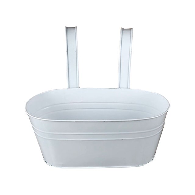 Bearachild Maceta de metal duradera: disfruta de hermosas flores en cualquier lugar y macetas colgantes de verduras. Jardín y Patio blanco 28*13*12*22.5*9.5