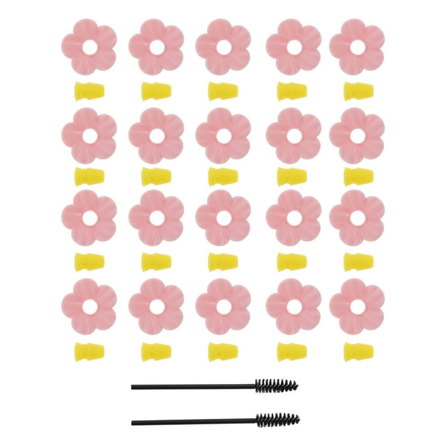 Piezas de alimentador de colibrí Unique Bargains de 20 piezas con 2 cepillos de limpieza y flores de reemplazo para alimentador de colibrí.