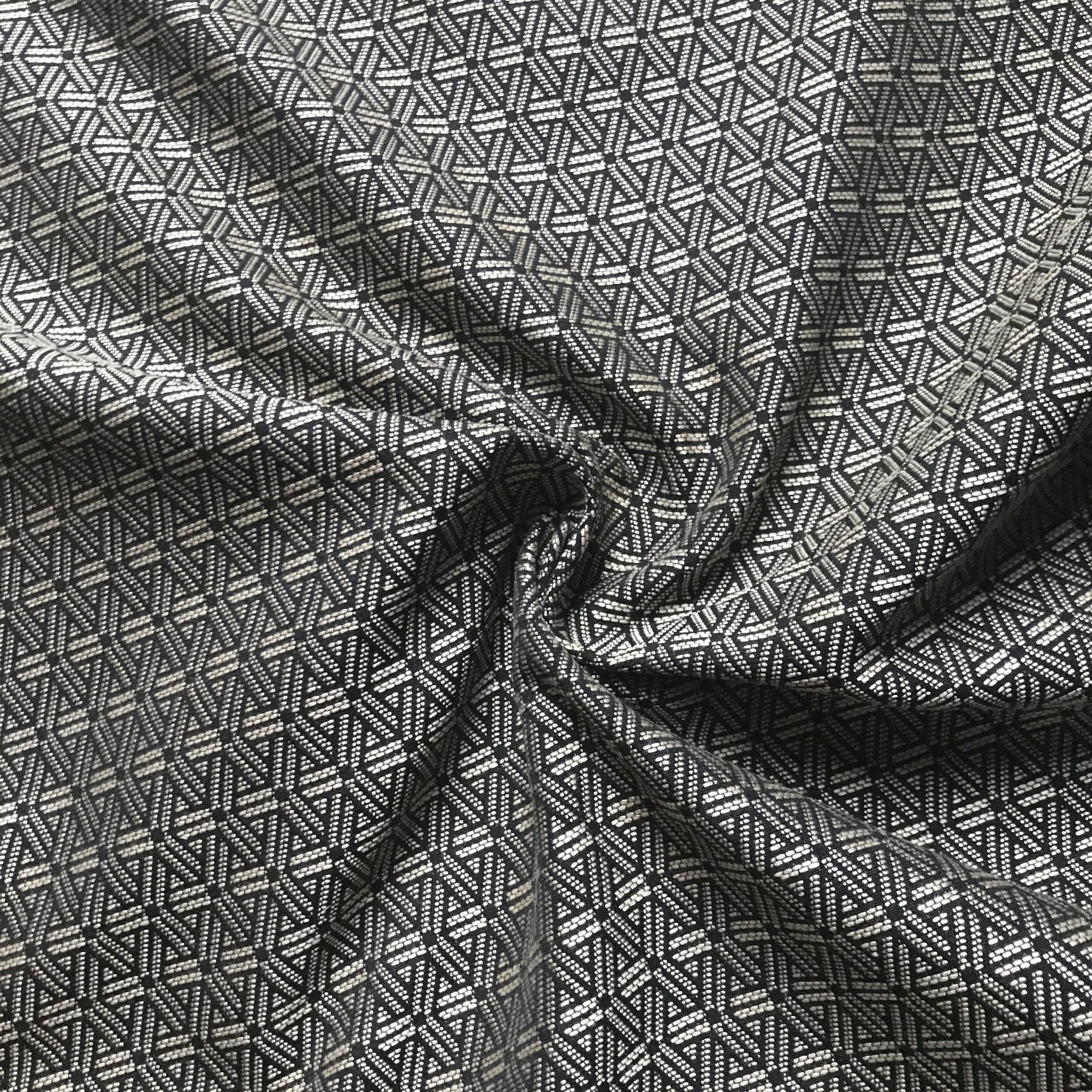 Black Modern Geometric Woven Upholstery Fabric 54