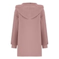 thumbnail image 5 of BiZtdJrK Womens Fleece Zip Up Jacket with Hooded Solid Color Long Sleeve Sweatshirt Jackets Casual Pockets Hoodies Coat Fall Clothes Prime Today Pink XL, 5 of 9