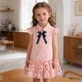 thumbnail image 2 of Ticikt Girls Ruffle Sleeve Summer Dress Kids Casual Pleated School Uniform Polo Dresses,Color:Pink,Size:9-10 Years, 2 of 8
