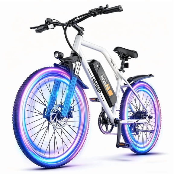 M2601 Electric Bike for Adults, 26"x4.0 Tire E-Mountain Bicycle, Peak 750W Motor 48V 7.8Ah Removable Battery 7-Speed E-Bike UL2849, Black