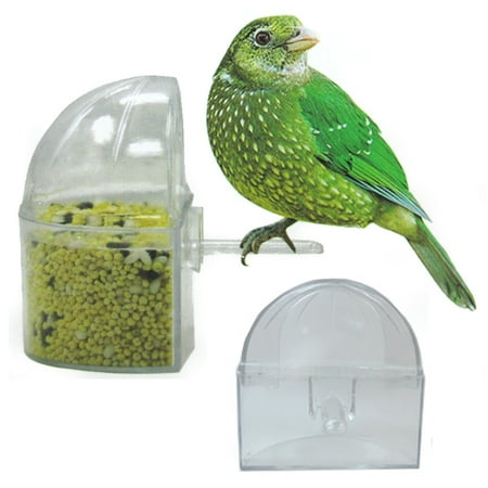 - 12 Pack Universal Bird Cage Seed Water Food Feeder Clear Heavy Duty Plastic Cups