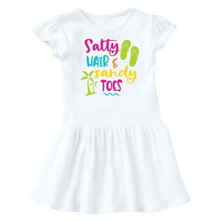 

Inktastic Spring Break Salty Hair and Sandy Toes with Sandals Gift Baby Girl Dress