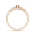 thumbnail image 2 of ANGARA Natural Vintage Style Bezel-Set Oval Amethyst Ring with Diamonds in 14K Rose Gold for Women (Size-7x5mm) | February Birthstone, Anniversary, Jewelry Gift for Women | Natural Amethyst Ring, 2 of 8