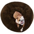 thumbnail image 1 of Modern Soft Plush Round Pet Bed for Cats or Small Dogs, Mini Medium Sized Dog Cat Bed Self Warming Autumn Winter Indoor Snooze Sleeping Cozy Kitty Teddy Kennel (20'' D x 8'' H, Light Grey), 1 of 5