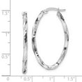 thumbnail image 2 of Finest Gold 14K White Gold Polished 2.5 x 22 x 36 mm Oval Hoop Earrings, 2 of 2