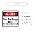 thumbnail image 2 of Danger Your Personalized Text Image Here You Chose Color Of Text Display Indoor Outdoor Unique Aluminum Metal Sign 12"x12", 2 of 5