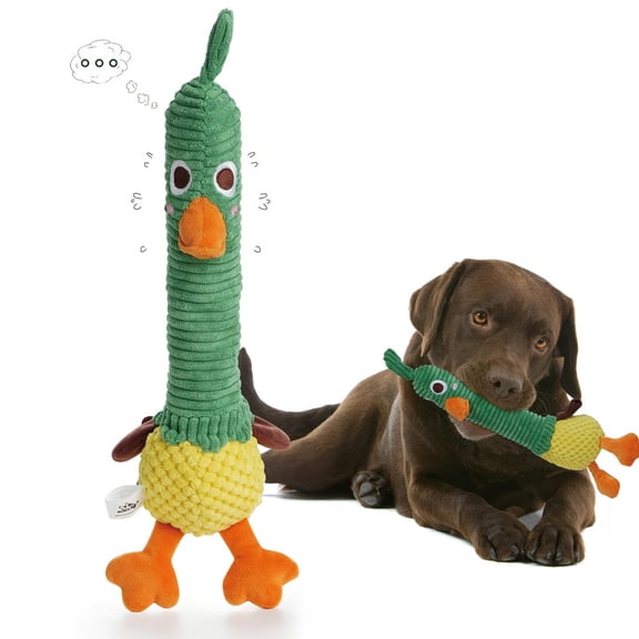 Nocciola 2-in-1 Squeaky Duck Dog Toy, Christmas gift,Cute Stuffed Dog Toys with Large Durable Rubber Squeaky Core for Aggressive Chewers