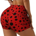 thumbnail image 2 of Vsdgher Ladybug Pattern print Workout Shorts for Women Seamless Soft Smooth Gym Yoga Scrunch Active Exercise Fitness Shorts, 2 of 8