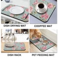 thumbnail image 4 of 2 Pack Washable Rubber Multicolored Flower Leaves Dish Drying Mats for Kitchen Counter Home Large Coffee Bar Pad Accessories and Decor for Utensils Stemware (2pcs 19.5''x12''), 4 of 6