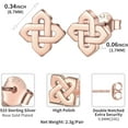 thumbnail image 5 of Celtic Women's Earrings Hypoallergenic Sterling Silver Studs, Women's Heart/Triangle/Cross/Bow Earrings Irish Jewelry Silver/Gold Plated/Rose Gold, 5 of 9