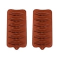 thumbnail image 3 of OUNONA 2Pcs Silicone Baking Tools for Chocolate Cake Fondant Nonstick Easy Demould Brown, 3 of 8