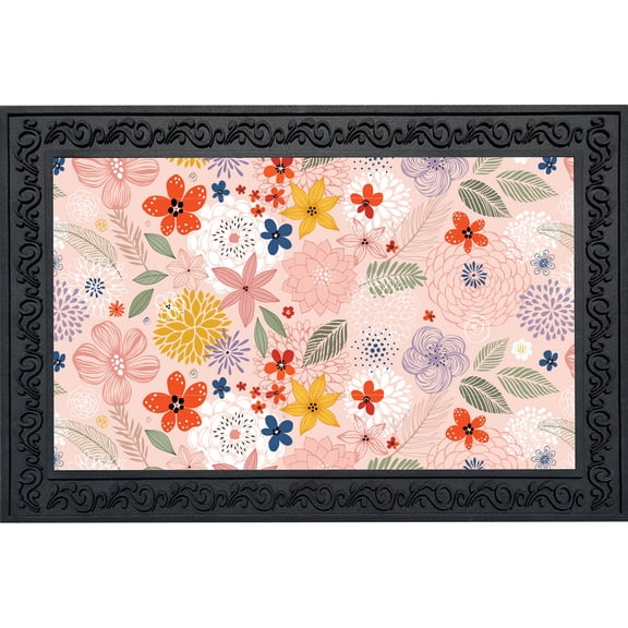 Briarwood Lane Everyday Doormat 30x18 Indoor Outdoor Colorful Flowers Doormat