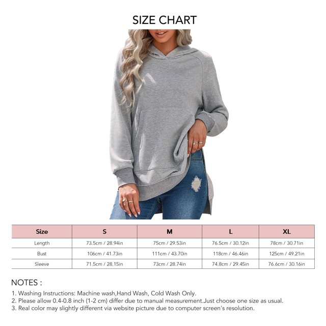 Sudaderas con Capucha para Mujer Suave Transpirable Color Puro Estilo Suelto Informal Sudadera con Capucha para Mujer Fiesta Viaje Gris Claro M