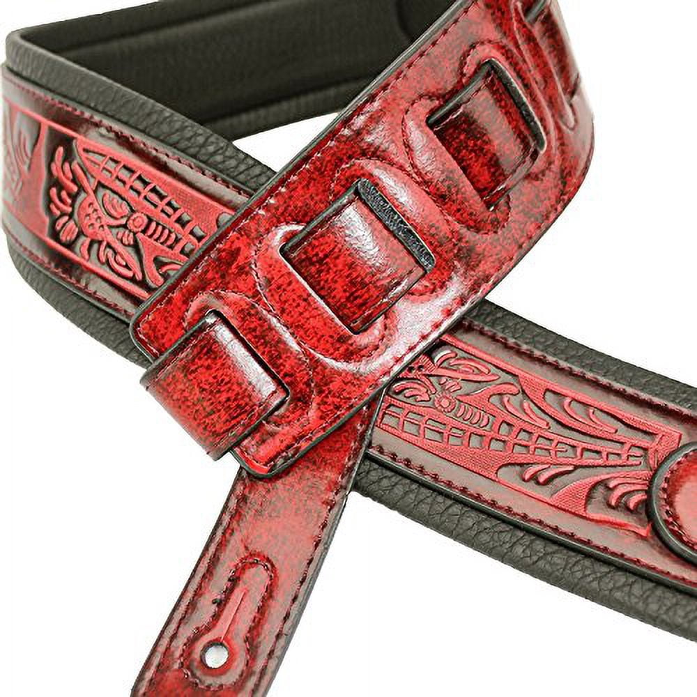 Walker & Williams GB-106 Black Cherry Padded Glove LeatherÂ Strap Live Oak Pattern