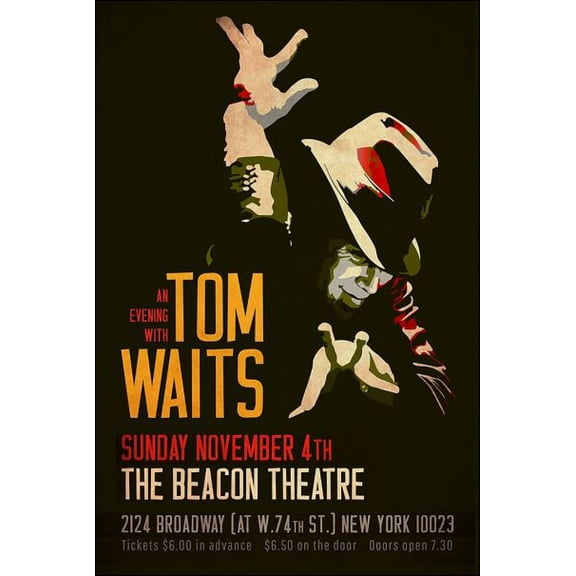 An evening with Tom Waits poster 11 x 17 Inch Poster