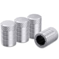 thumbnail image 1 of Tapones para válvulas de neumáticos CKAuto, aluminio anodizado plateado, 4 unidades, 1 of 6