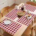 thumbnail image 5 of Red Farmhouse Placemats Set of 6 Gradient Buffalo Plaid Lattice Grid Place Mats Indoor Wipeable Table Mats Washable Cloth Dining Table Placemats for Kitchen Holiday Party Home Decor 13x19 Inch, 5 of 9