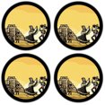 thumbnail image 2 of Silicone Non-Slip Drink Coasters with Removable Printed Absorbent Felt Pad - Set of 4 - Day of the Dead Party, 2 of 3