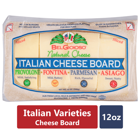 BelGioioso Freshly Sliced Italian Cheese Board 12oz. vacuum sealed