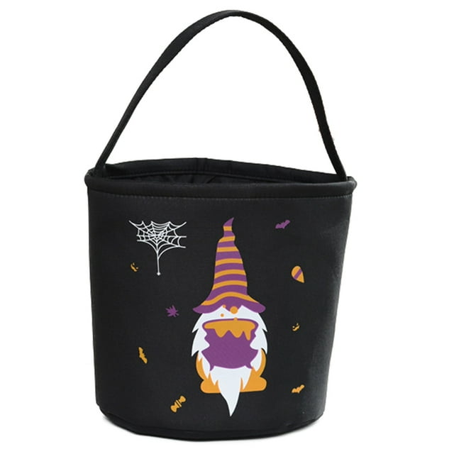 Halloween Candy Bucket Reusable Funny Trick or Treat Bucket Tote Bag for Party