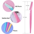 thumbnail image 2 of Square 100-Pack Dermaplane Razors for Women Face - Eyebrow Trimmer & Face Shaver, Exfoliating Facial Razor & Skin Care Tool for Smoother Skin, Includes Men & Women（5 Colors）, 2 of 7