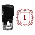 thumbnail image 1 of Printtoo Self Inking Rubber Stamp Square Swirl Border L Alphabet Monogram Initial R-40 Office Stationary, 1 of 3