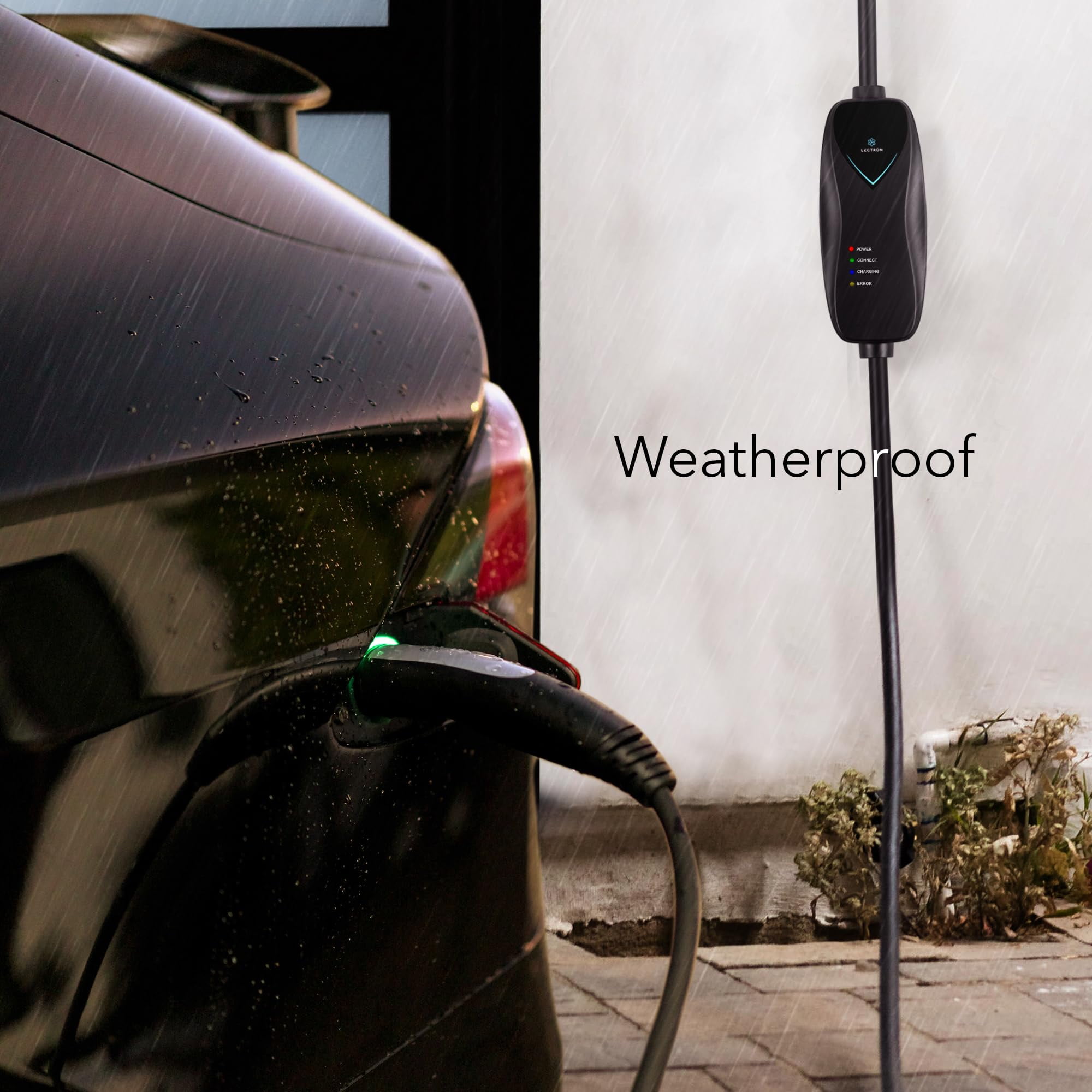 Lectron Level 1 Tesla Charger - 110V, 15 Amp, NEMA 5-15 Plug, 16 ft Extension Cord - Portable Electric Car Charger for Tesla - Compatible with All Tesla Models X/Y/3/S