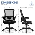 thumbnail image 2 of CELTOSS Ergonomic Office Chair, Wide Seat with Flip-Up Armrests, Lumbar Support, Adjustable Height, Comfy Home Task Computer Chair, Black, 2 of 10