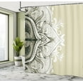 thumbnail image 4 of Ambesonne Mandala Shower Curtain, Traditional Lace Floral Art, 69"Wx70"L, Taupe Beige, 4 of 4