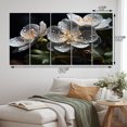 thumbnail image 4 of Designart "Grey Geraniums landscape I" Floral Wall Art Prints Set, 4 of 5