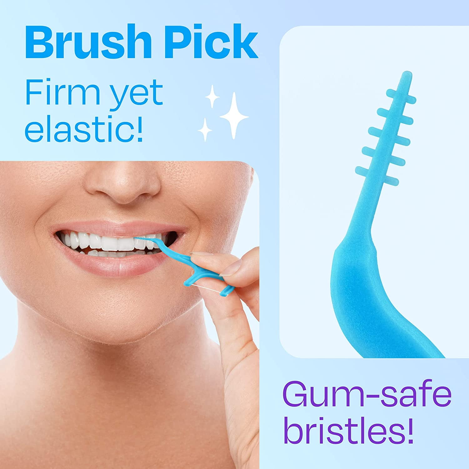 Dental Floss Picks for Adults with Brush Picks Mint Flavor 200 Count 4 Travel Cases Tooth flossers that Glide on Tight Teeth Sensitive Gums Teeth Easy Grip