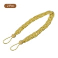 thumbnail image 3 of Uxcell 2Pack 58cm/23" Curtain Tiebacks Braided Drapery Holdback Holder, Gold/Silver, 3 of 6