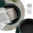 thumbnail image 3 of Hearth & Harbor Ottoman with Storage, Round Storage Ottoman, Vanity Stool and Foot Stool with Storage, Textured Velvet Green, 3 of 8