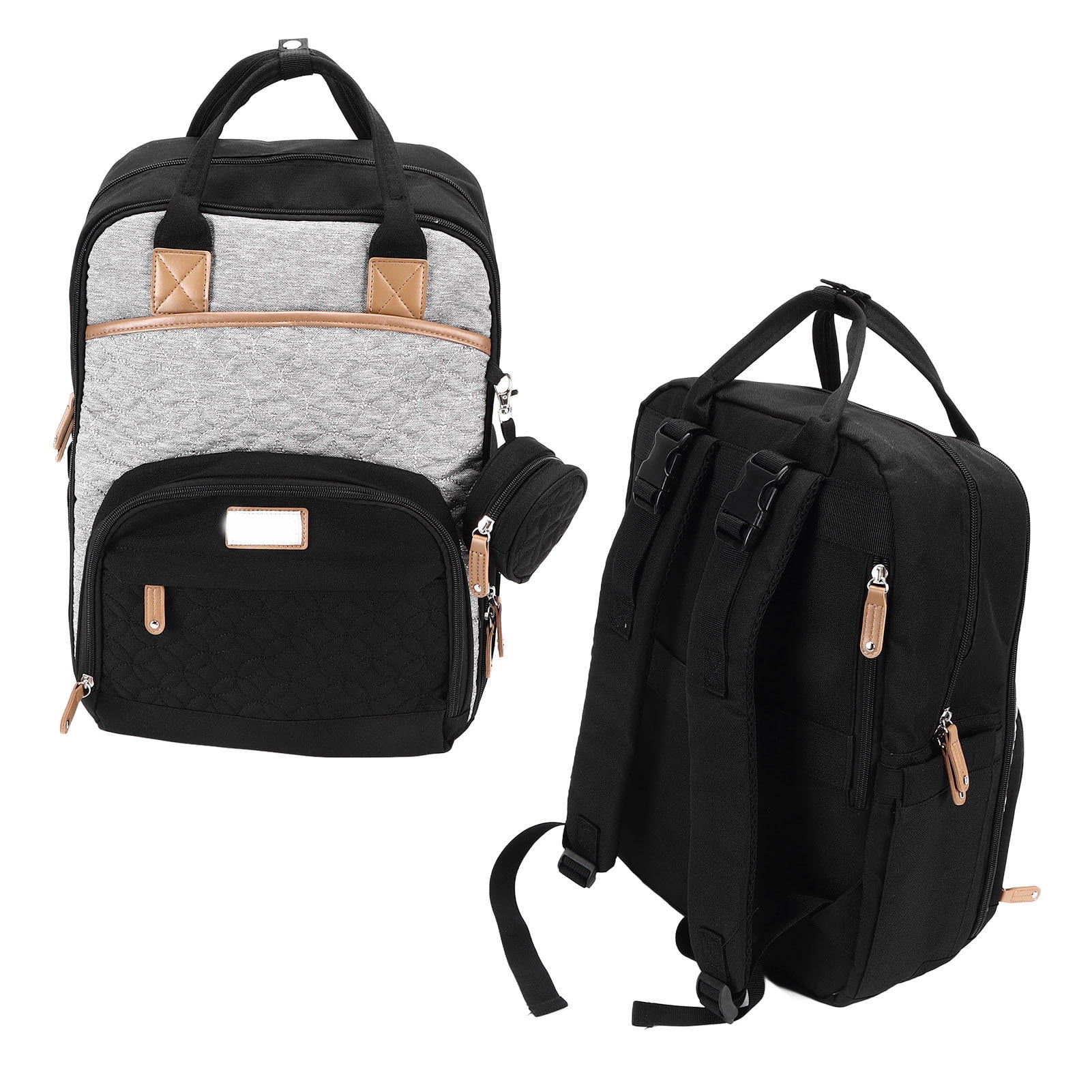 YAHHU Large Capacity Diaper Backpack – Ergonomic Design, 19 Pockets, Pacifier Strap, Stylish Travel Bag for Parents