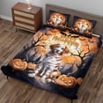 thumbnail image 3 of Mummy Brittany Spaniel Happy Halloween with Pumpkins Bats Spooky Fun Quilt Bedding Set Brittany Dog Lover Gifts Idea 1 Blanket Bed Cover 2 Pillowcases - 00019, 3 of 5