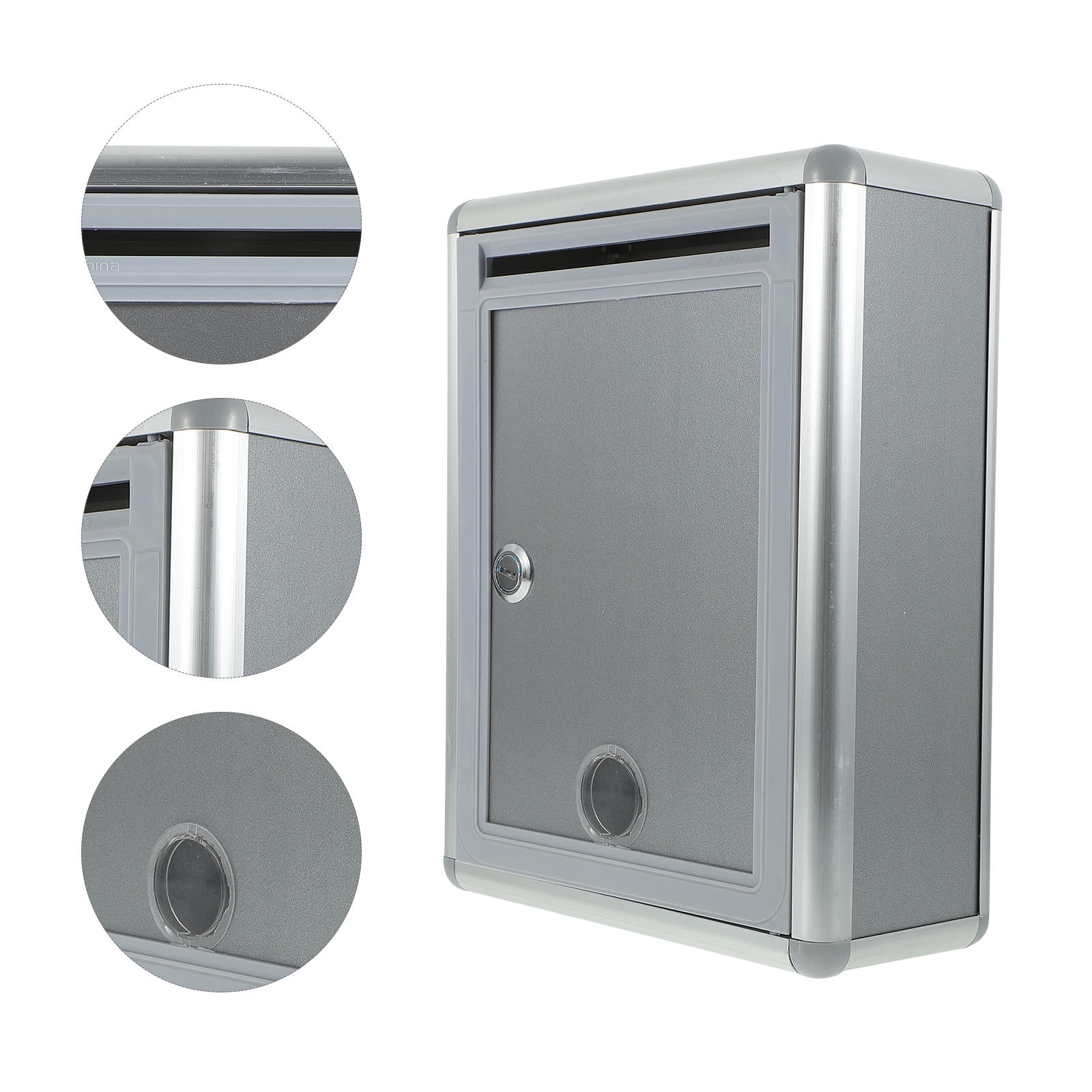HEALEEP Wall-Mounted Suggestion Box Silver and 1Pc